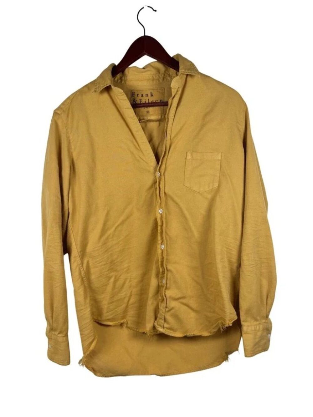 Frank & Eileen Button Up Mustard Yellow Raw